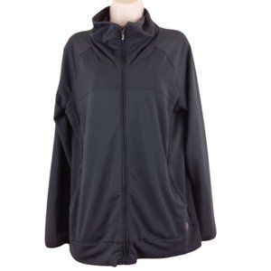 Adidas Lg Climalite Full Zip Mock Neck Jacket Gray